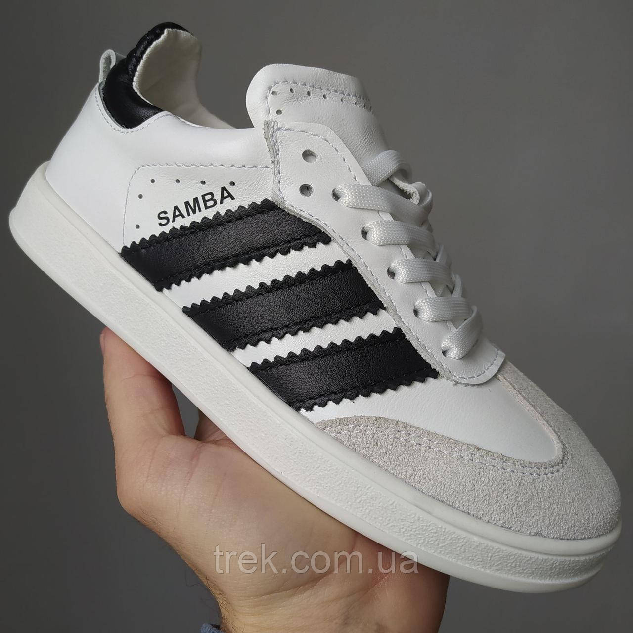 Кросівки шкіряні білі-ч./23632/ 39р, фото 1