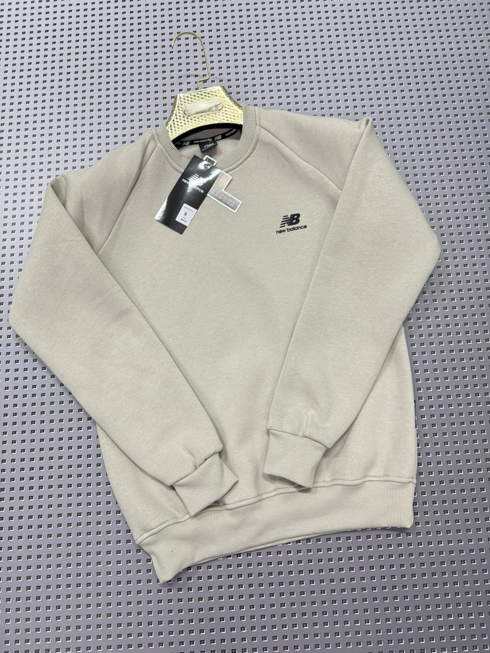 Світшот чоловічий NB теплий на флісі, молодіжна модель з манжетами, розміри S-XXL, Туреччина,S, Оливовий, фото 1