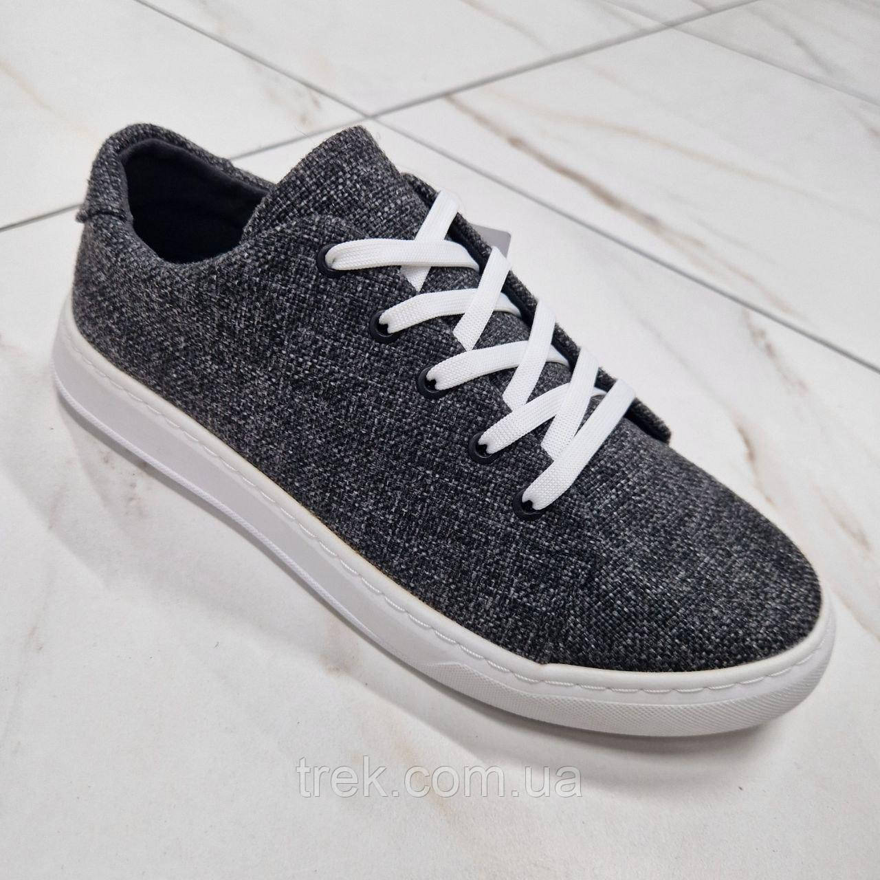 Кросівки чоловічі чорні джинс /10456/-45р, фото 1