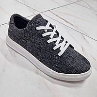 Кросівки чоловічі чорні джинс /10456/-40р