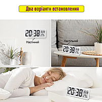 Годинник Deepfox VGW-801T LCD цифровий електронний настільний/настінний Дата Температура 20 х 8см, фото 2