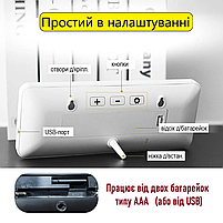 Годинник Deepfox VGW-801T LCD цифровий електронний настільний/настінний Дата Температура 20 х 8см, фото 7
