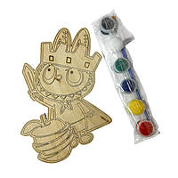 Розмальовка дерев'яна для дітей LABUBU 19х12 см