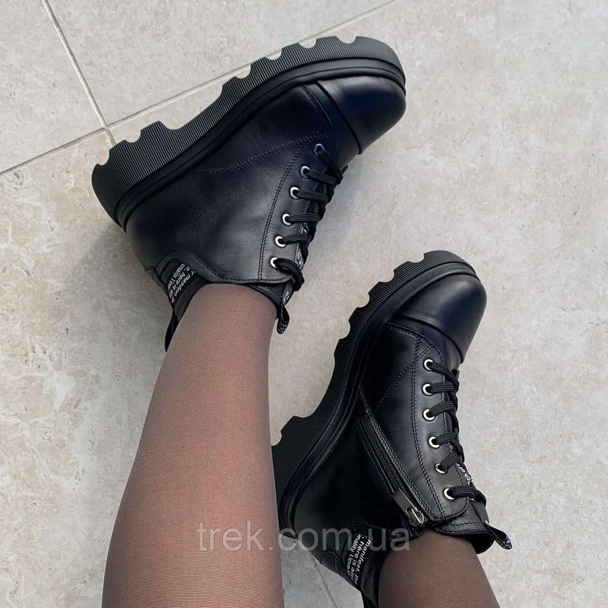 Черевики жіночі шкіряні чорні /23192/ 37р, фото 1