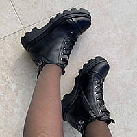 Черевики жіночі шкіряні чорні /23192/ 37р