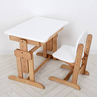 Комплект парта Совеня Бук Білий парта та стілець регульовані WHITE