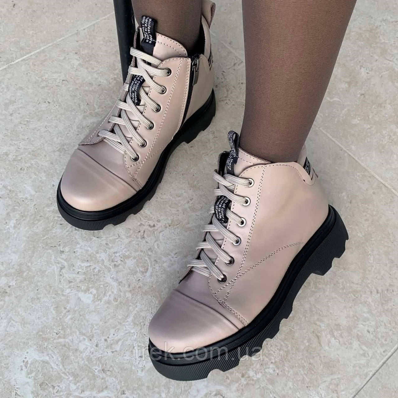 Черевики жіночі шкіряні бежеві /23193/ 36р, фото 1