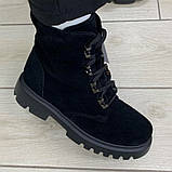 Черевики жіночі замшеві чорні /23465/ 38р, фото 2