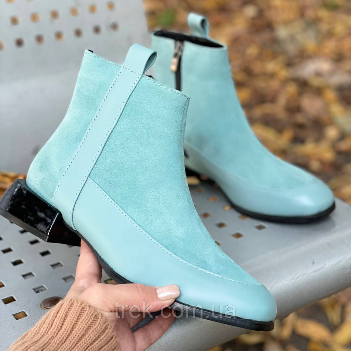 Черевики жіночі замш\шкіра мята /23893/ 37р, фото 1