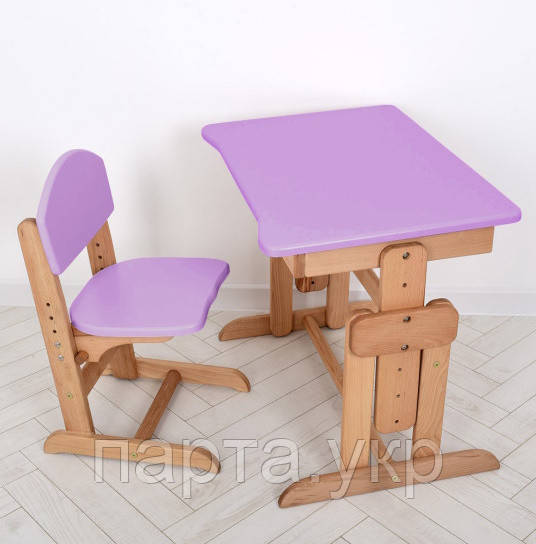 Комплект парта Совеня Бук парта та стілець регульовані VIOLET