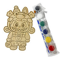 Розмальовка дерев'яна для дітей LABUBU 17х12 см