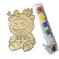 Розмальовка дерев'яна для дітей LABUBU 17х10 см