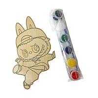 Розмальовка дерев'яна для дітей LABUBU 18х10 см