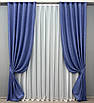 Комплект штор (2шт. 1,5х2,7м.) колекція "Льон Мішковина". Колір синій. Код 773ш 30-565, фото 2