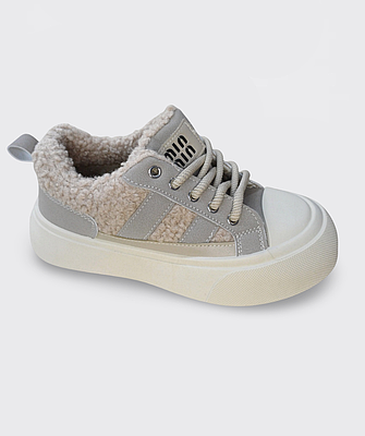 Жіночі кеди-уггі утеплені сірі (MX139)