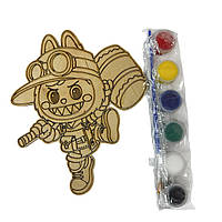 Розмальовка дерев'яна для дітей LABUBU 17х13 см