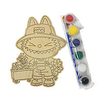 Розмальовка дерев'яна для дітей LABUBU 17х12 см