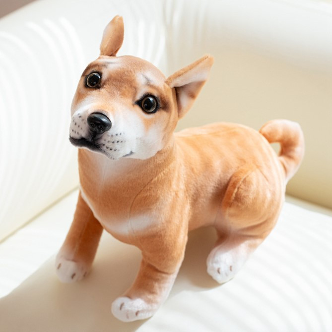 М’яка іграшка реалістична собачка породи Шиба Іну 21 см, фото 1