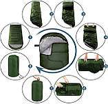 Спальний мішок зимовий на блискавці до -25 °C теплий спальний мішок водонепроникний для дорослих спальні мішки спальники, фото 2