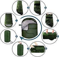 Спальний мішок туристичний зимовий спальник ковдра з капюшоном спальники до -25 °C