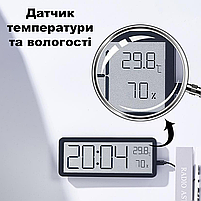 Годинник Deepfox YD-106 LCD цифровий електронний настільний/настінний Дата Температура Вологість 20 х 8см, фото 3