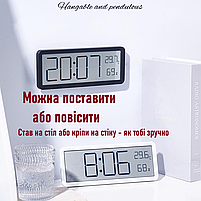 Годинник Deepfox YD-106 LCD цифровий електронний настільний/настінний Дата Температура Вологість 20 х 8см, фото 6