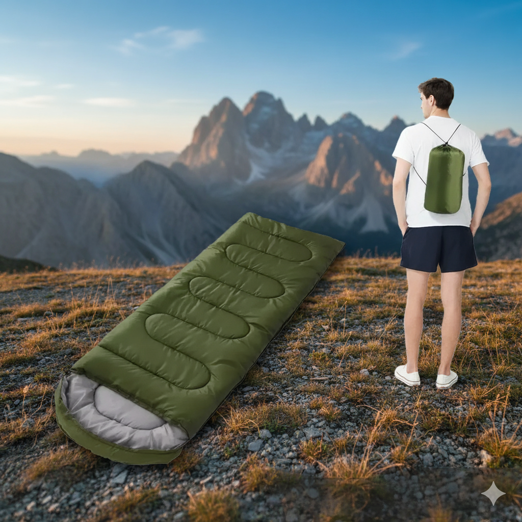 Спальний мішок зимовий на блискавці до -25 °C теплий спальний мішок водонепроникний для дорослих спальні мішки спальники, фото 1