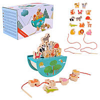 Дерев'яна іграшка Балансир-шнурівка 2 в 1 C9406