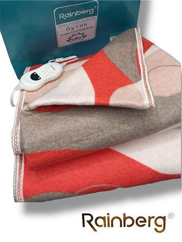 Електропростирадло з підігріванням Rainberg від мережі 150*180 см Байкове електро простирадло двоспальне 120 Вт, фото 1