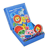 Дитяча дерев'яна іграшка-шнурівка "Тварини" MD 1985 (Blue)