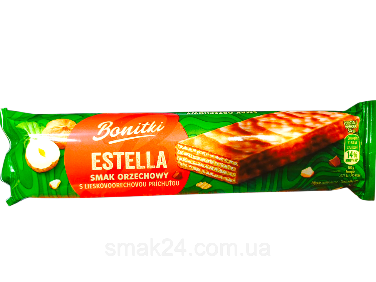 Вафлі горіхові у шоколаді Bonitki-Estella orzechowa 50г Польща