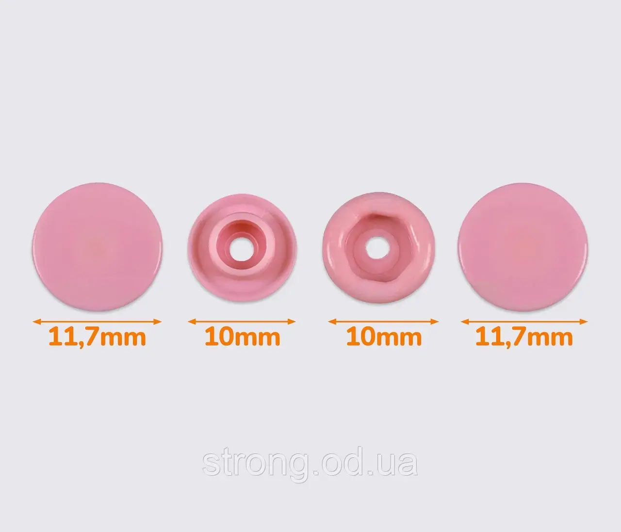 Кнопка пластикова 12мм Т-5 Рожеві (50шт.)