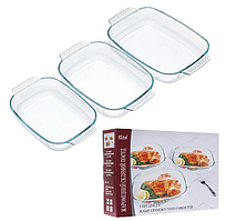 Набір форм для випічки 3 шт з жаростійкого скла Ristal