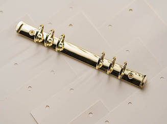 Затискачі (кріплення) для папок меню. Колір "золото". 230х25мм. Кільце 25мм