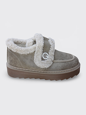 Уггі жіночі замшеві утеплені коричневі (M043-2)