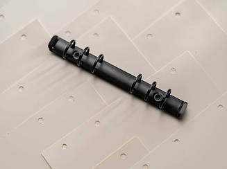 Затискачі канцелярські для папок меню. Колір Чорний. 180х25 мм. Кільце 20мм