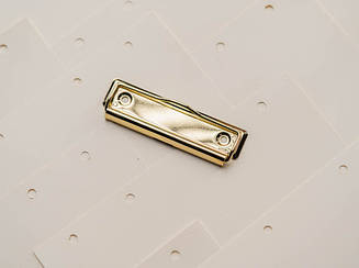 Затискачі канцелярські для блокнотів і воркбуків. Колір "золото". 100х30мм