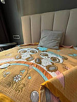 Плед покривало дитяча Панди 110х110 см Льон жовтогарячий (1068292)