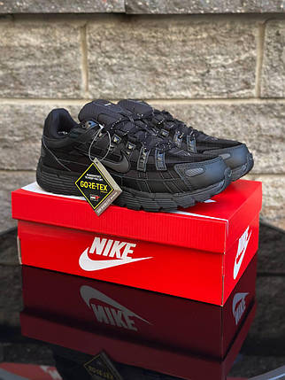 Термо Nike P6000 Black Gore-Tex кросівки чоловічі Найк П-6000 горе тех чорні шкіра осінь єврозима унісекс, фото 1