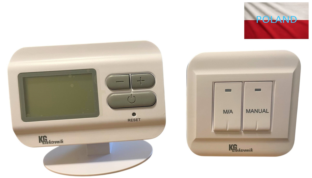 Бездротовий цифровий термостат (діапаз. 5°C-35°C) KG Elektronik, Польща