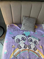 Плед покривало дитяче Панди 110х110 см Льон фіолетовий (1068294)