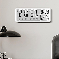 Годинник Deepfox YD-112 LCD цифровий електронний настільний/настінний Дата Температура Вологість 20 х 8см, фото 3