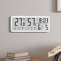 Годинник Deepfox YD-112 LCD цифровий електронний настільний/настінний Дата Температура Вологість 20 х 8см, фото 4
