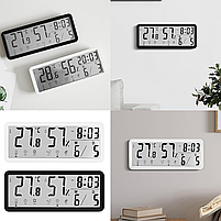 Годинник Deepfox YD-112 LCD цифровий електронний настільний/настінний Дата Температура Вологість 20 х 8см, фото 5