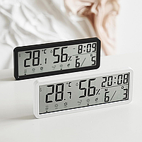 Годинник Deepfox YD-112 LCD цифровий електронний настільний/настінний Дата Температура Вологість 20 х 8см, фото 6