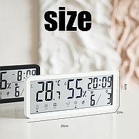 Годинник Deepfox YD-112 LCD цифровий електронний настільний/настінний Дата Температура Вологість 20 х 8см, фото 7