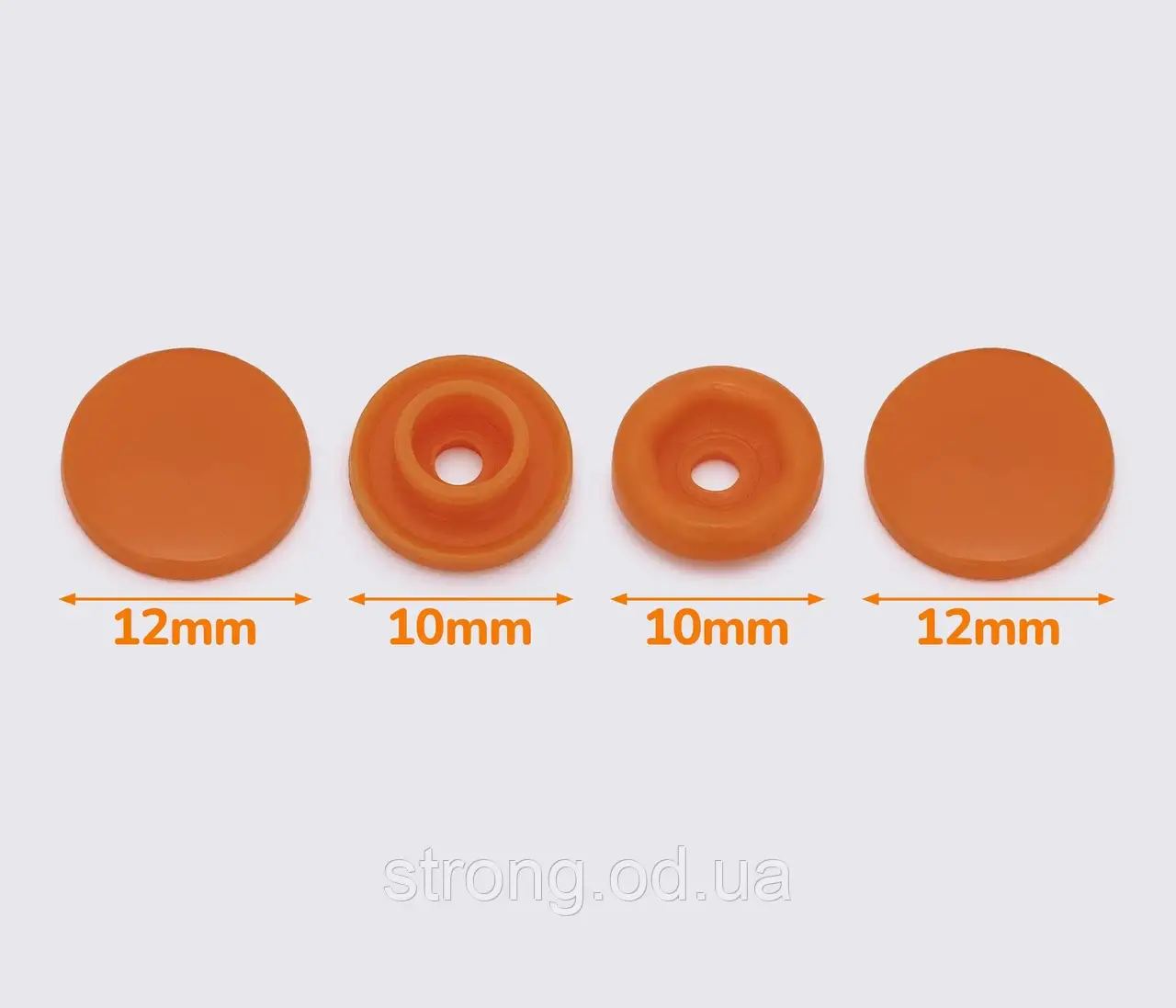 Кнопка пластикова 12мм Т-5 Морквяні (50шт.)