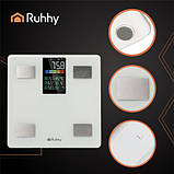 Ваги аналітичні Ruhhy 20676 white, електронні, до 226 кг, LCD, Bluetooth, Feelfit, фото 5