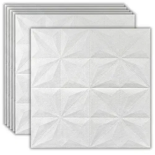 Самоклеюча декоративна настінно-стельова 3D панель зірки 700х700х5мм, (116-5) стильне рішення для стін і стелі! BV-00008, фото 1