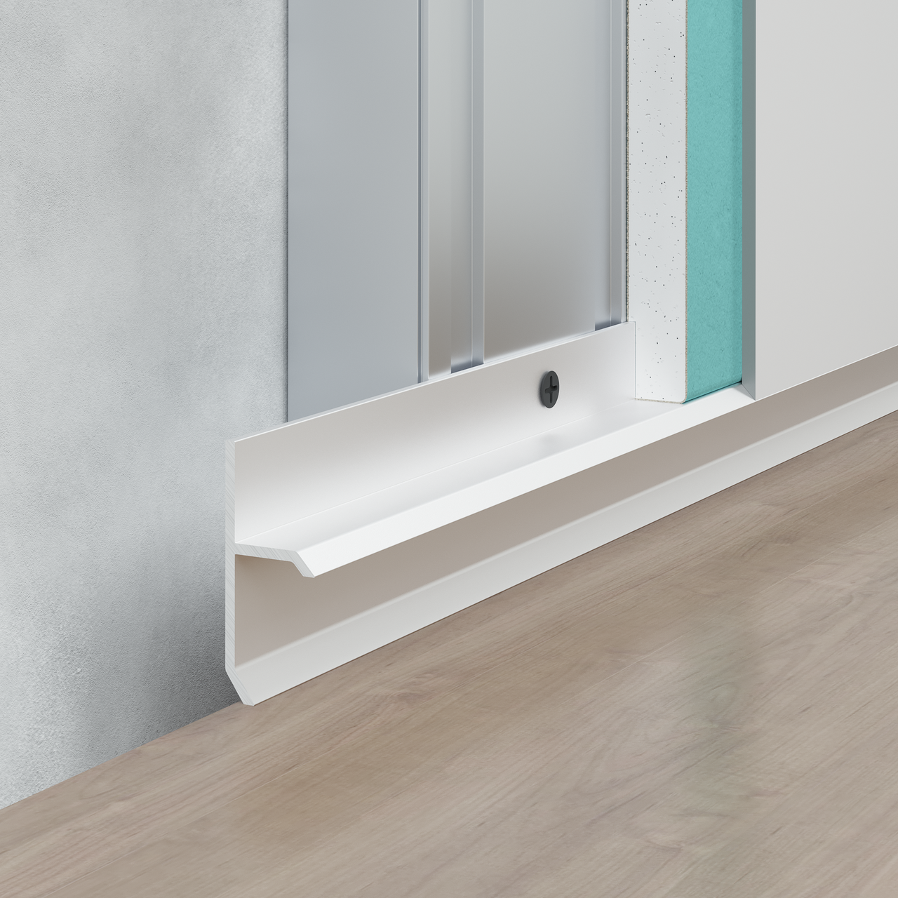 Плінтус тіньового шва FSPRO 20 мм алюмінієвий Анодований 2,5 м Срібний (F1.2015A), фото 1